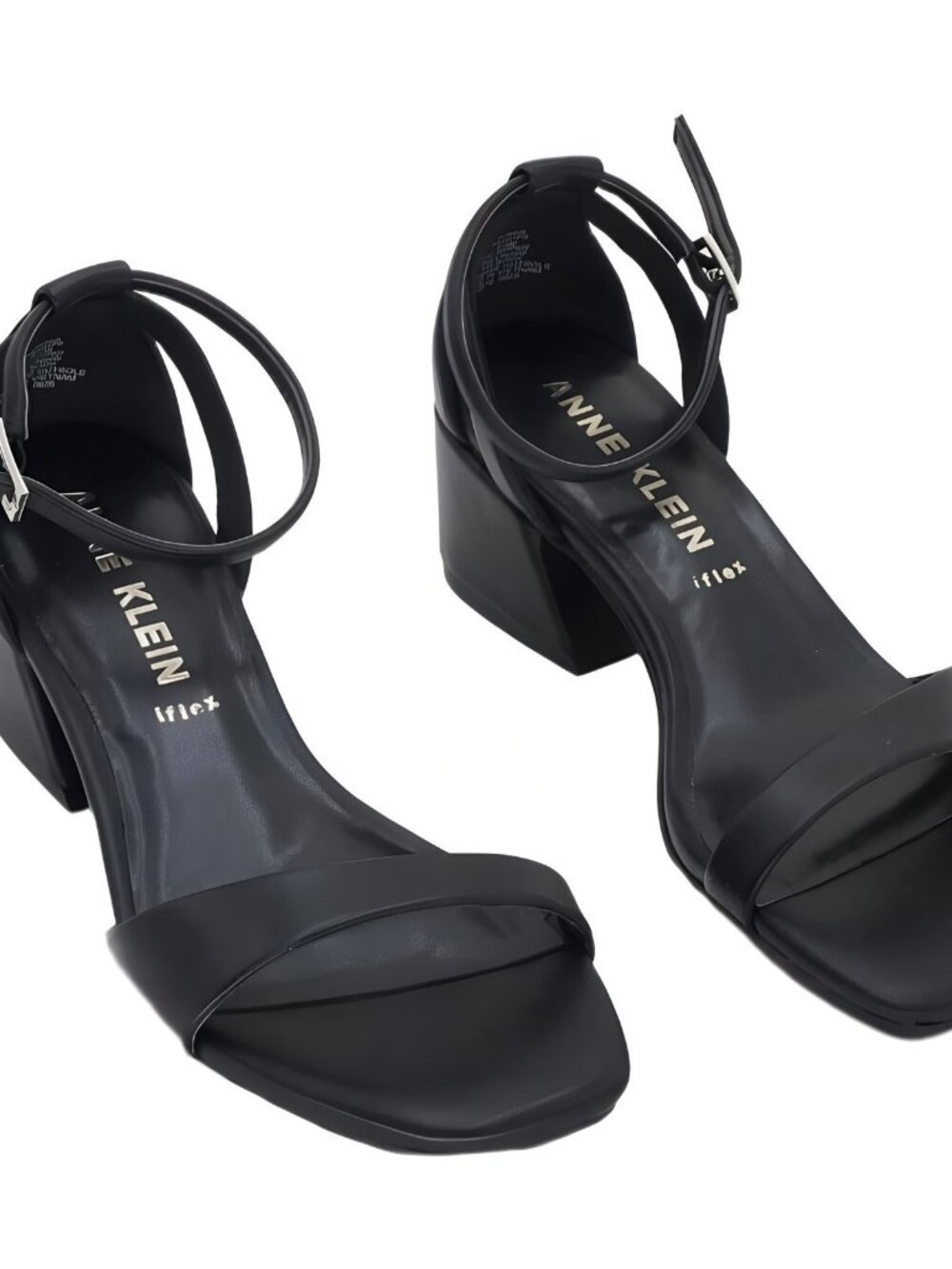 Anne Klein Mia Ankle Strap Block Heel Dress Sandals Black Size 6.5M